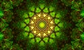 Bright 3D yellow and green mandala Royalty Free Stock Photo