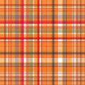 Bright and dark checkered print, seamless pattern of orange-yellow, raspberry and sienna stripes