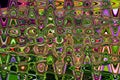 Colorful wallpaper, background, abstract distortion effects, pattern in bright and dark green, pink, lilac and violet