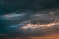 Bright And Dark Natural Dramatic Sky Before Thunder. Cloudscape Royalty Free Stock Photo