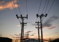 bright dawn around the power plant