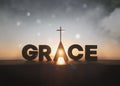 Church symbolizing God\'s grace and the cross of Jesus Christ