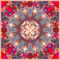 Bright decorative floral ornament. Can be used for cards, bandana prints, kerchief design