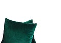 Bright decorative soft pillows isolated on white background top view. Emerald green pillow, interior item, comfort Royalty Free Stock Photo