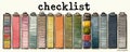 Colorful washi tape rolls checklist for planning, organization, crafts, and journaling projects Royalty Free Stock Photo