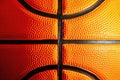 Bright detailed texture official leather orange basketball Royalty Free Stock Photo