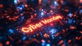 Bright digital artwork emphasizing Cyber Monday with glowing text against a tech background Royalty Free Stock Photo