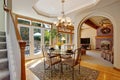 Bright dining area with walkout patio in luxury house