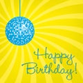 Bright disco ball Happy Birthday card