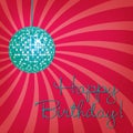 Bright disco ball Happy Birthday card