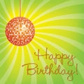 Bright disco ball Happy Birthday card