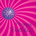 Bright disco ball Happy Birthday card