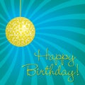 Bright disco ball Happy Birthday card