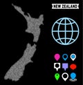 Pixel Halftone New Zealand Map