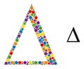 Bright Dotted Delta Letter Icon Randomized Mosaic Royalty Free Stock Photo