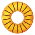 Bright doughnut with yellow glaze and mango No diet day symbol, unhealthy food, sweet fastfood, sugar snack, extra