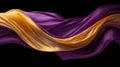 Bright draped silk backdrop. Satin luxury curtain background. Shiny liquid fabric.