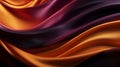 Bright draped silk backdrop. Satin luxury curtain background. Shiny liquid fabric.