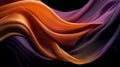 Bright draped silk backdrop. Satin luxury curtain background. Shiny liquid fabric.