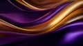 Bright draped silk backdrop. Satin luxury curtain background. Shiny liquid fabric.