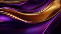 Bright draped silk backdrop. Satin luxury curtain background. Shiny liquid fabric.