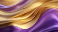 Bright draped silk backdrop. Satin luxury curtain background. Shiny liquid fabric.