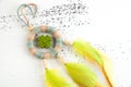 Bright dream catcher with green cross Royalty Free Stock Photo