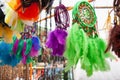 Bright dreamcatchers at the market