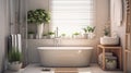 Bright elegant bathroom interior in a luxury house