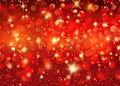 Bright and elegant red sparkly background with stars for Christmas. Generative AI Royalty Free Stock Photo