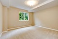 Bright empty bedroom in light ivory tone Royalty Free Stock Photo