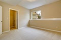 Bright empty bedroom in light ivory tone Royalty Free Stock Photo