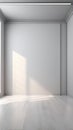 Bright Empty Minimalist Room with Natural Sunlight Royalty Free Stock Photo