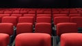 Bright Empty Red Cinema Seats: A Captivating Cinematic Experience. Royalty Free Stock Photo