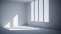 Bright empty room with large window and sunlight streaming in Royalty Free Stock Photo