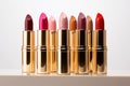 Bright and engaging: lipstick palette glamor Royalty Free Stock Photo
