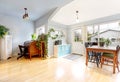 Bright entrance room in craftsman style house. Royalty Free Stock Photo