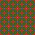 Bright ethnic abstract background. Kaleidoscope seamless pattern with decorative ornament in african style.