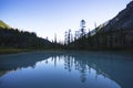 Bright evening. Lake kucherlinskoe. Calmness, serenity. Altai Mountains, Siberia. Russia. blue clear water in the mountain lake. W Royalty Free Stock Photo