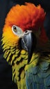 Bright exotic tropical bird parrot