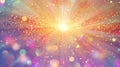 Bright exploding light creating sparkling bokeh background with vibrant colors Royalty Free Stock Photo