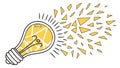 Bright Exploding Lightbulb Vector for an Idea, vector design Generative AI Royalty Free Stock Photo