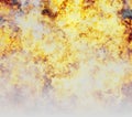 Bright explosion fire burst and smoke backgrounds Royalty Free Stock Photo