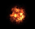 Bright explosion flash on a black backgrounds. fire burst Royalty Free Stock Photo