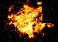 Bright explosion flash on a black backgrounds Royalty Free Stock Photo