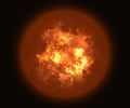 Bright explosion flash planet on black backgrounds Royalty Free Stock Photo