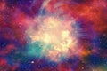 Bright explosion flash on a space background Royalty Free Stock Photo