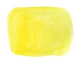 Bright expressive yellow watercolor square stain