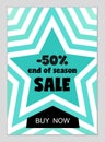 Bright eye catching sale website posters in flat design style Royalty Free Stock Photo