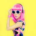 Bright fashion girl music style